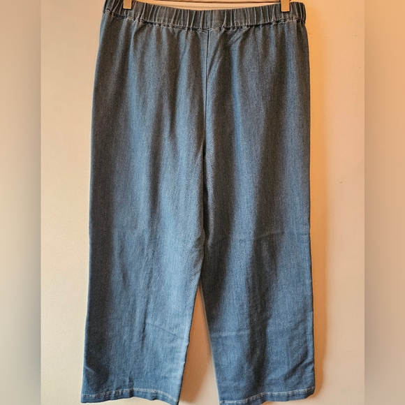 EMPROVED wide leg chambray pants. Size large - Picture 2 of 3